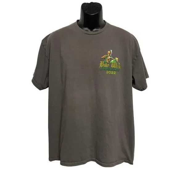 Bike Week Daytona Beach 2022 T Shirt Motorcycle Flames Skeleton Size XL - Picture 2 of 5